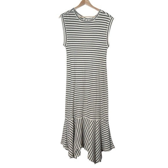 Anthropologie Black And White Asymmetrical Dress
